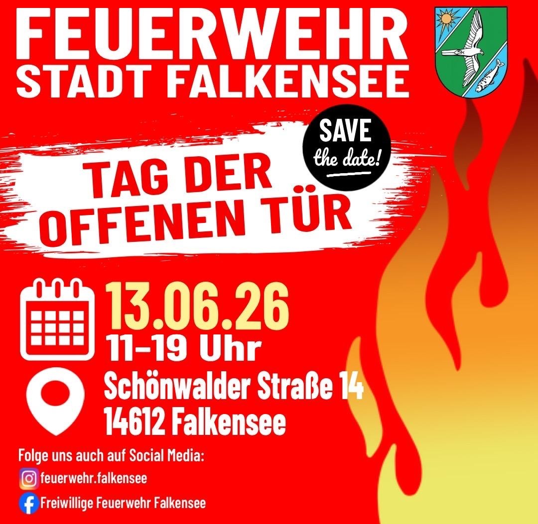 Feuerwehr Falkensee lädt ein zum Tag der offenen Tür (13.​06.​2026)